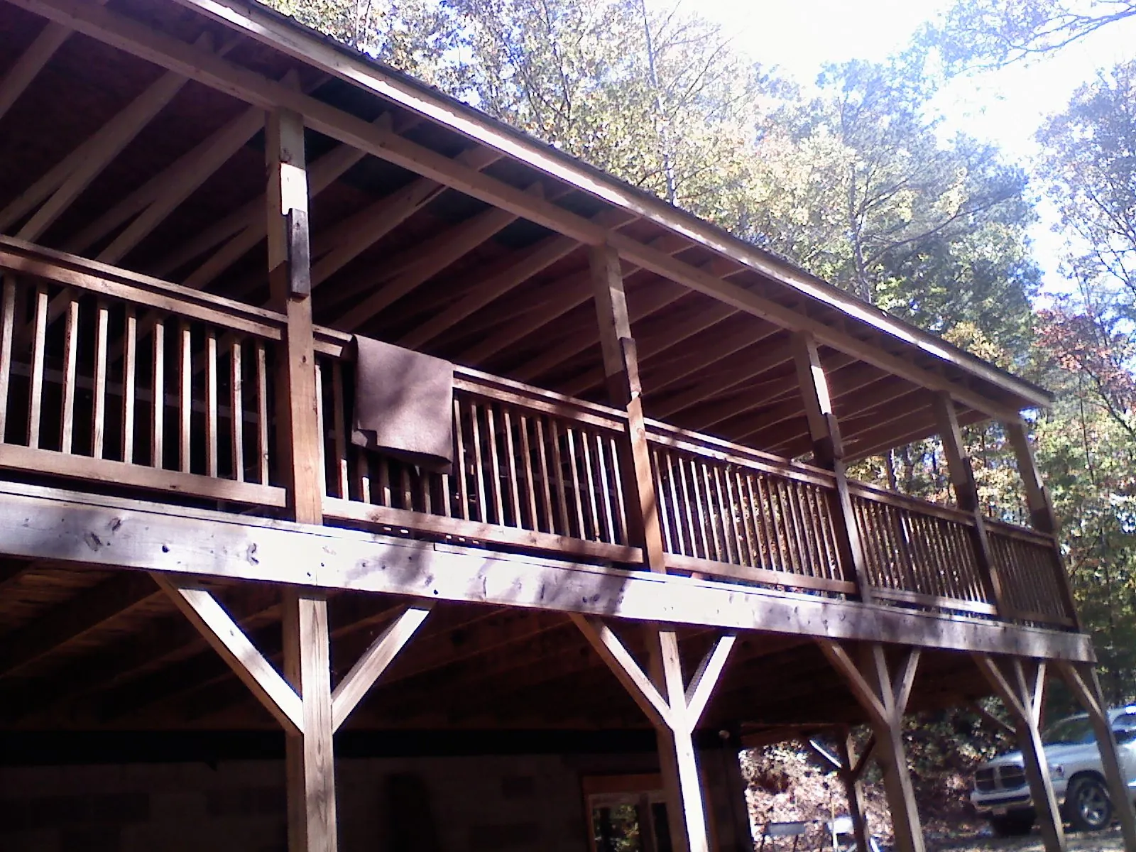 Timber framing under a new elevated porch and deck — Roof Leak Repair in Pamplin by Roofing Brothers